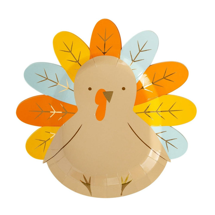 Harvest Turkey Shaped Plates Bonjour Fete Party Supplies Thanksgiving Party Supplies