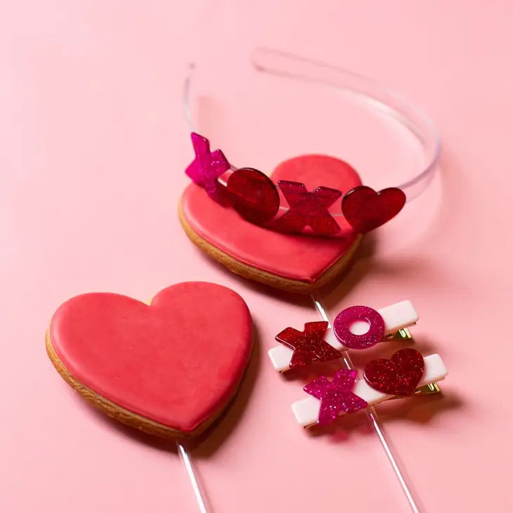 XOXO ALLIGATOR CLIPS Lilies & Roses NY Valentine's Day Accessories Bonjour Fete - Party Supplies