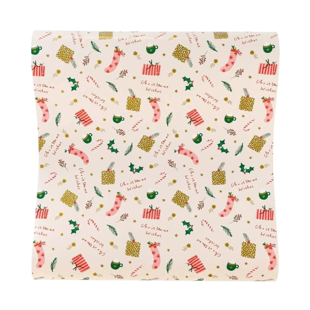 CHRISTMAS WISHES TABLE RUNNER My Mind’s Eye Christmas Holiday Party Supplies Bonjour Fete - Party Supplies