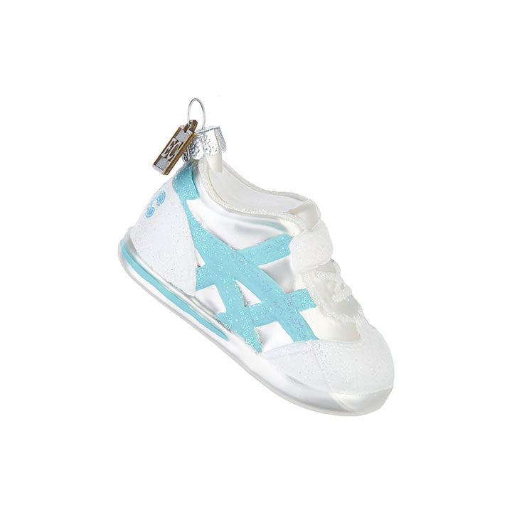 BLUE BABY'S FIRST SNEAKERS CHRISTMAS ORNAMENT Raz Bonjour Fete - Party Supplies