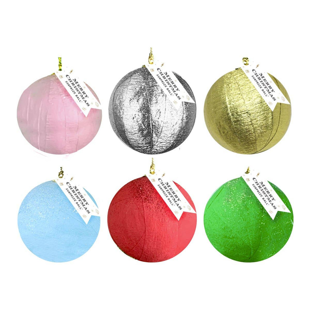 Mini Surprize Ball Ornaments TOPS Malibu Stocking Stuffers & Holiday Party Favors Bonjour Fete - Party Supplies