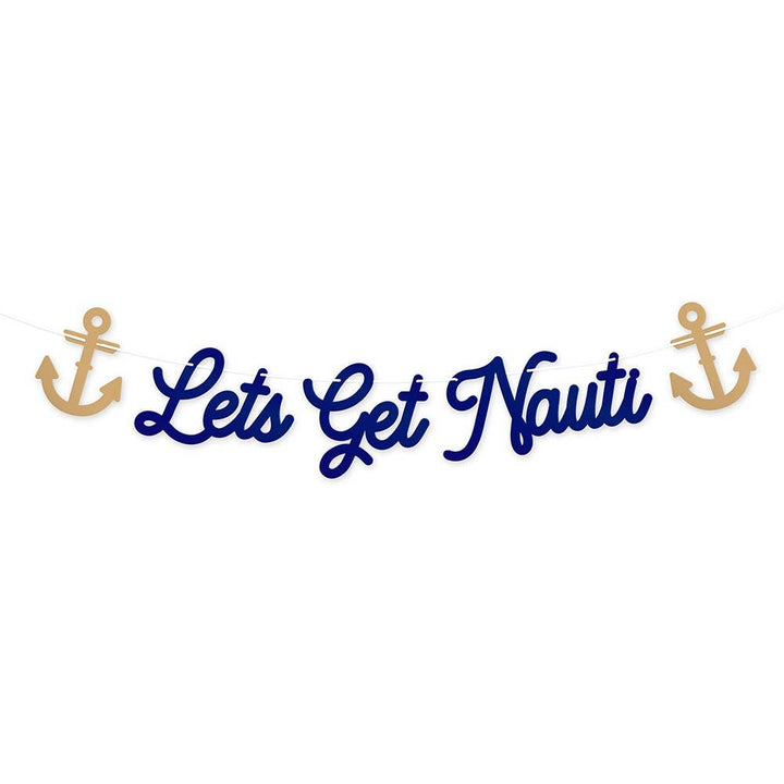 Paper Bachelorette Party Banner - Let’s Get Nauti Weddingstar Inc. Bonjour Fete - Party Supplies