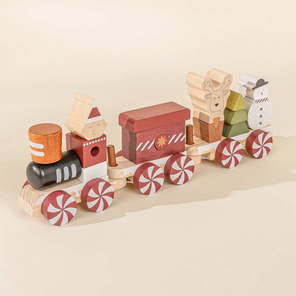 Wooden Stacking Train - CHRISTMAS Coco Village Christmas Toy Bonjour Fete - Party Supplies