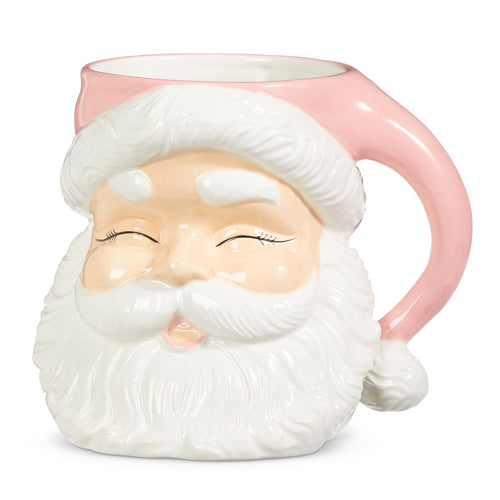 PINK SANTA CONTAINER Raz CHRISTMAS DECOR Bonjour Fete - Party Supplies