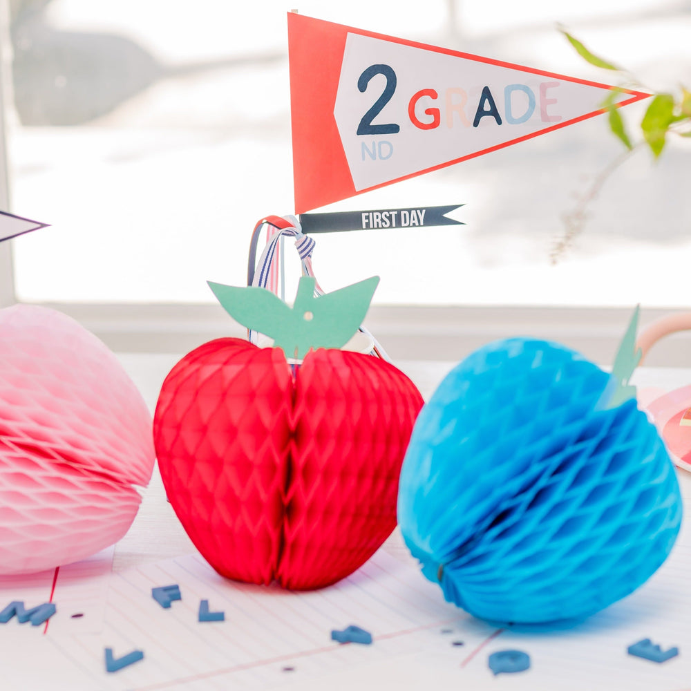 7" HONEYCOMB APPLE Devra Party Hanging Decor Bonjour Fete - Party Supplies