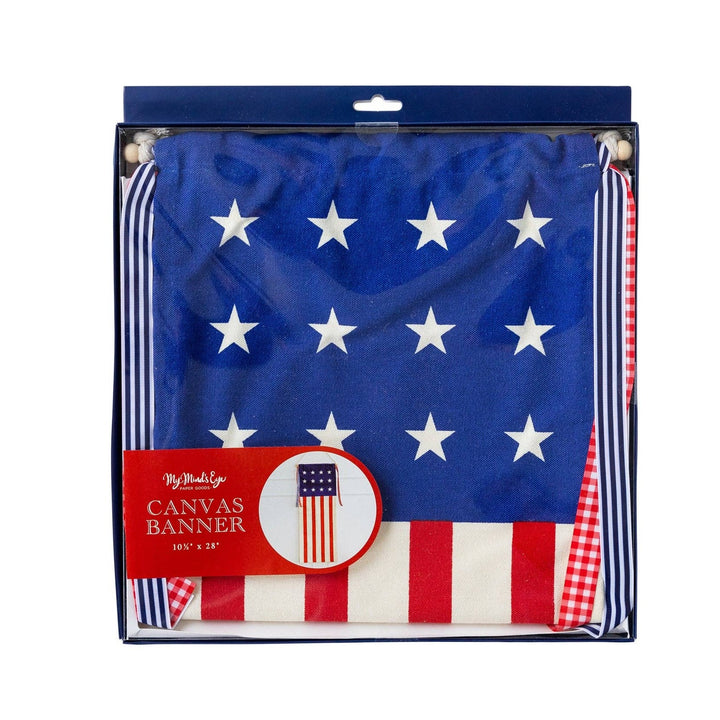 USA FLAG HANGING CANVAS BANNER Bonjour Fete - Party Supplies