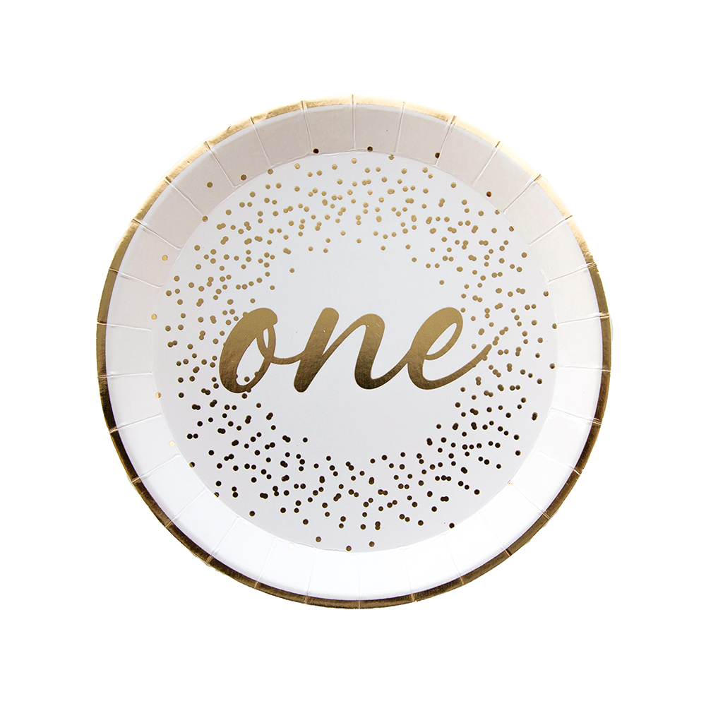 FIRST 1ST BIRTHDAY PARTY PLATES - 'ONE' Jollity & Co. + Daydream Society Plates Bonjour Fete - Party Supplies