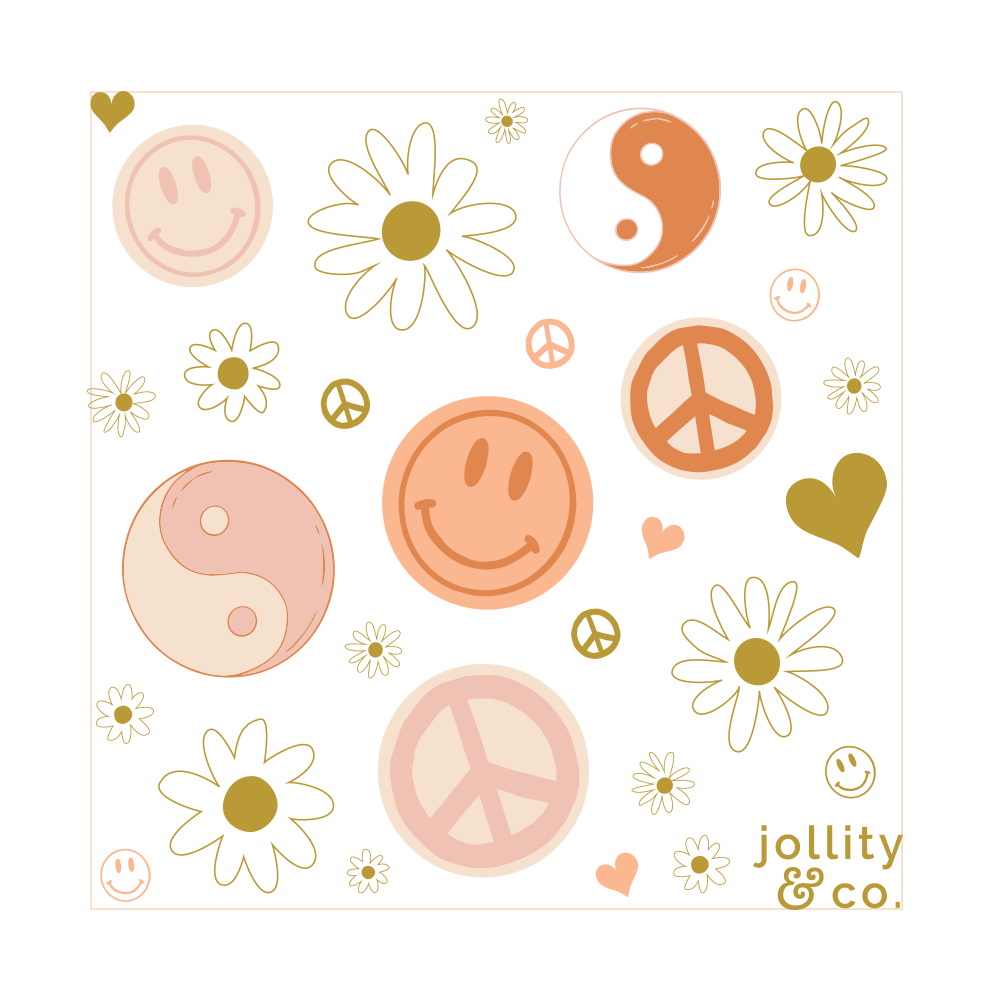 Peace & Love Sticker Set - 4 Pk. Jollity & Co. + Daydream Society 0 Faire Bonjour Fete - Party Supplies
