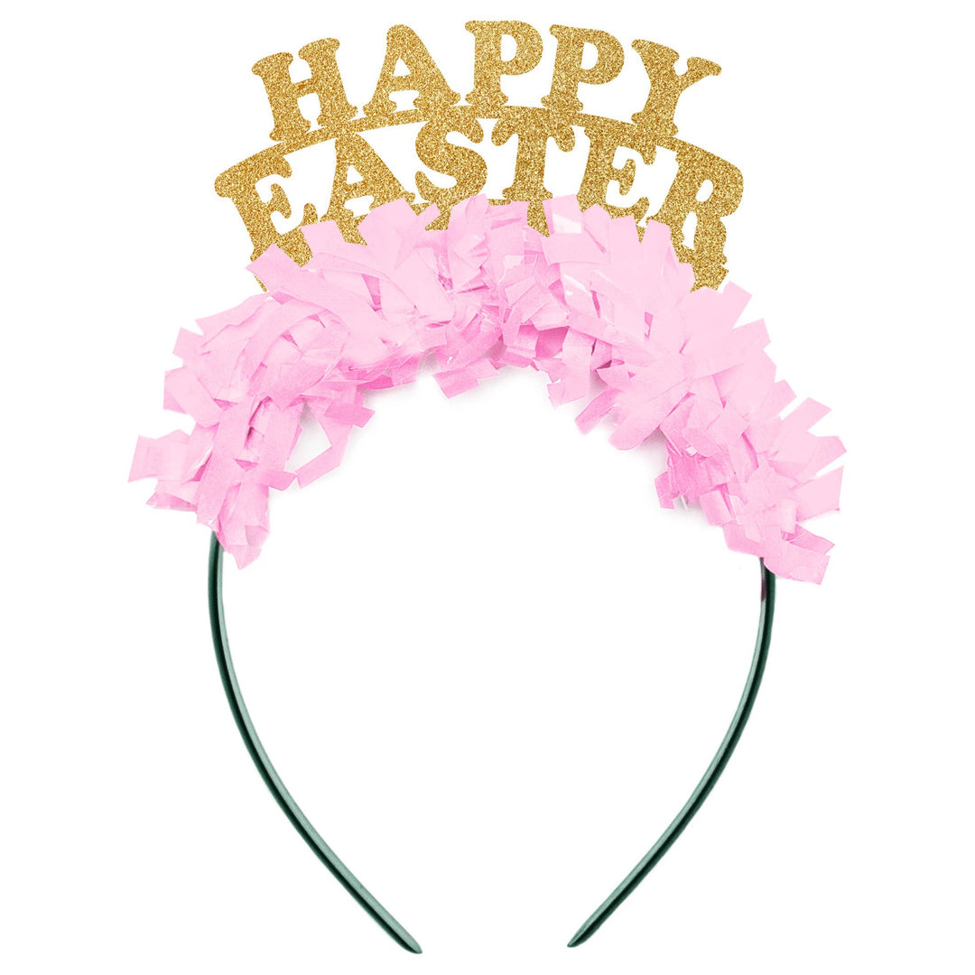 Happy Easter Party Crown Headband Festive Gal 0 Faire GOLD/LIGHT PINK Bonjour Fete - Party Supplies