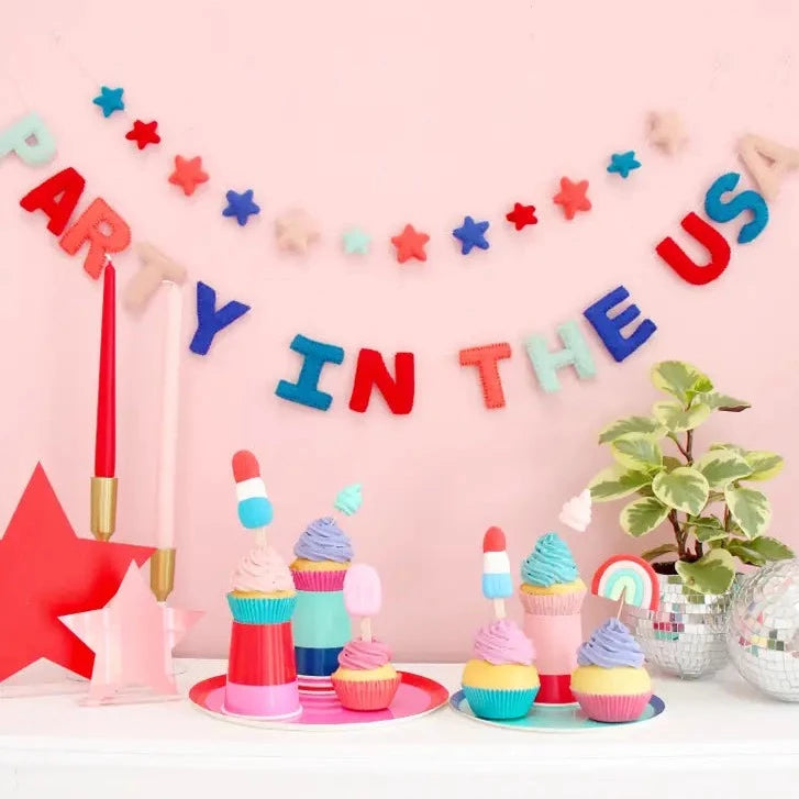 RED, WHITE, AND BLUE ACRYLIC STARS DECORATIONS Kailo Chic 4th of July Bonjour Fete - Party Supplies