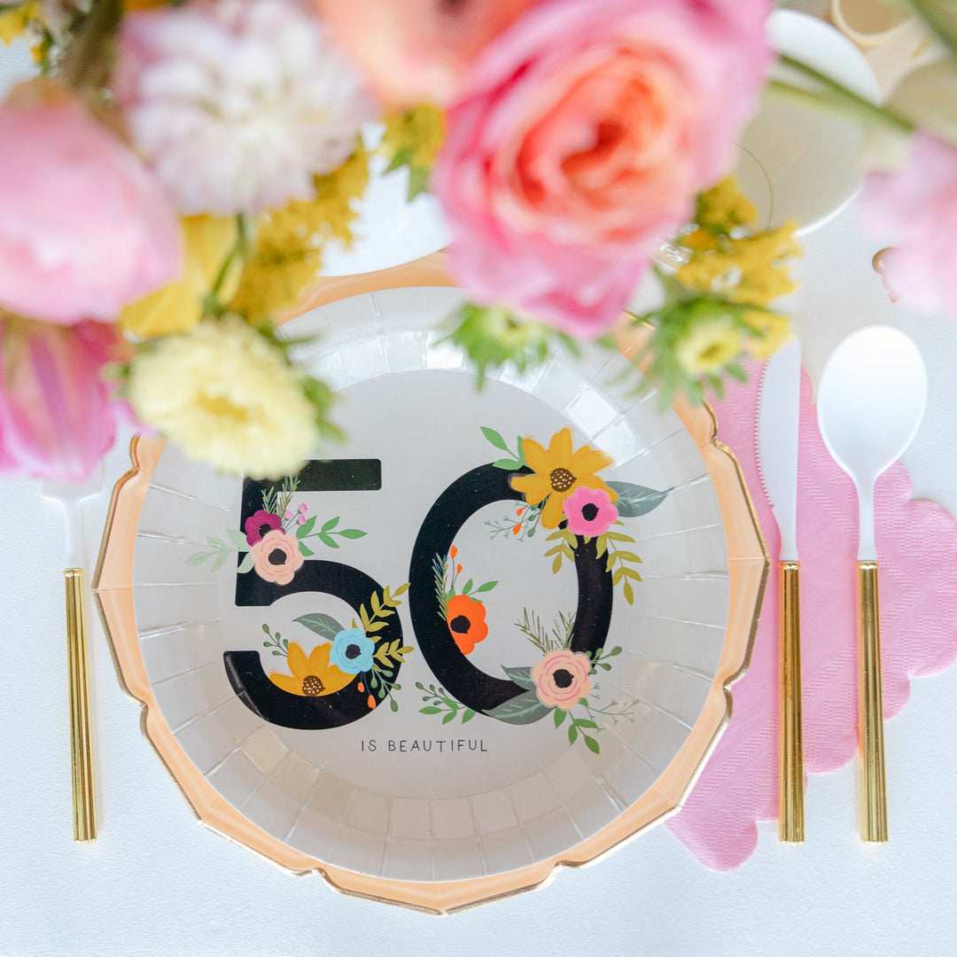 50TH BIRTHDAY PARTY PLATES Major Party Shop Plates Bonjour Fete - Party Supplies