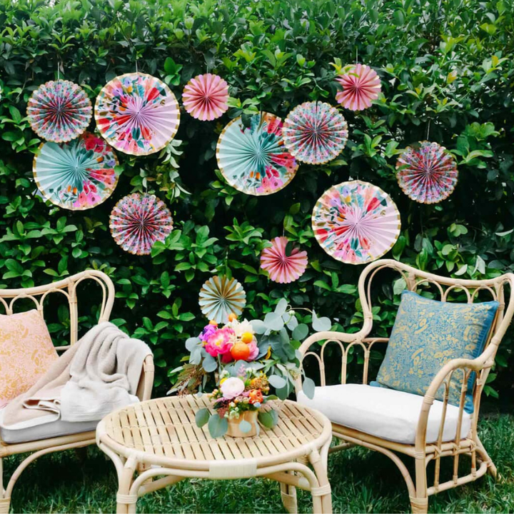 GARDEN PARTY FANS BY RIFLE PAPER CO. Rifle Paper Co. Hanging Decor Bonjour Fete - Party Supplies