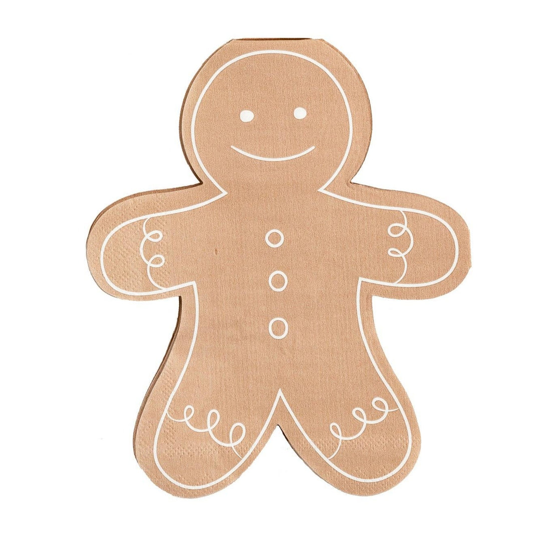 Gingerbread Man Shaped Napkins Bonjour Fete Party Supplies Christmas Holiday Party Supplies