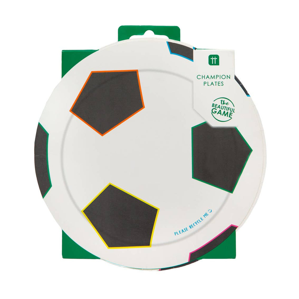 Eco-Friendly Soccer Plates - 12 Pack Talking Tables 0 Faire Bonjour Fete - Party Supplies