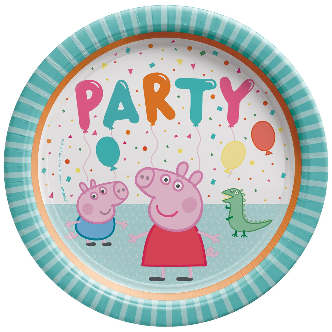 PEPPA PIG CONFETTI PARTY ROUND PLATE Amscan Bonjour Fete - Party Supplies