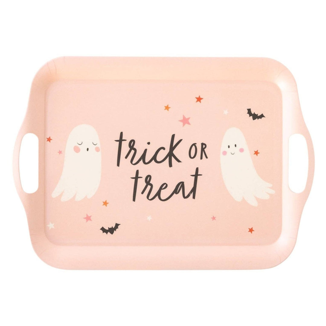 PRE-SALE HALLOWEEN - SHIPPING AUGUST 1 - PSH930 -  Trick or Treat Boo Bamboo Reusable Tray My Mind’s Eye Halloween Party Supplies Bonjour Fete - Pastel Halloween Party Supplies