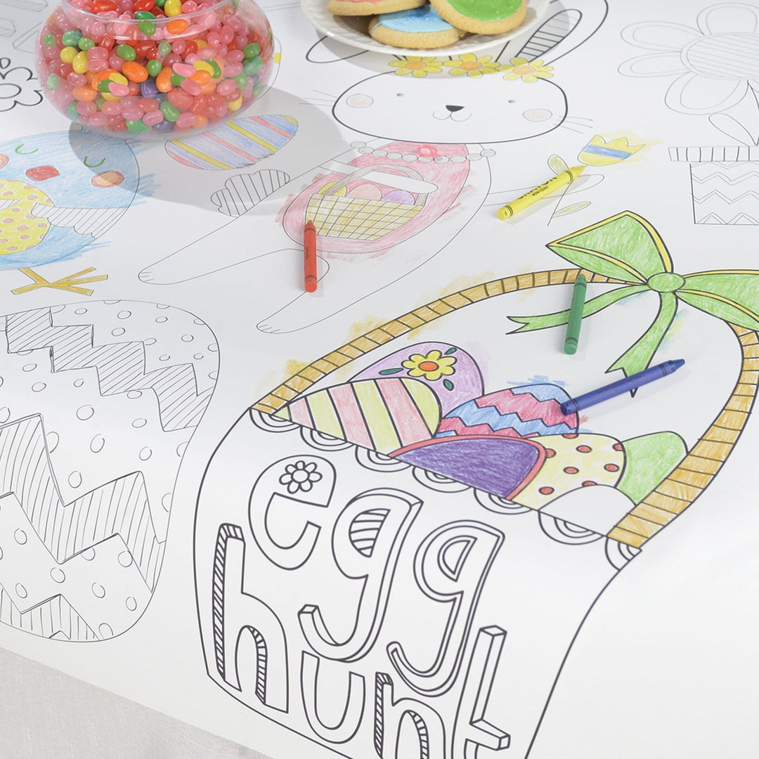 EASTER COLORING TABLE COVER Amscan Bonjour Fete - Party Supplies