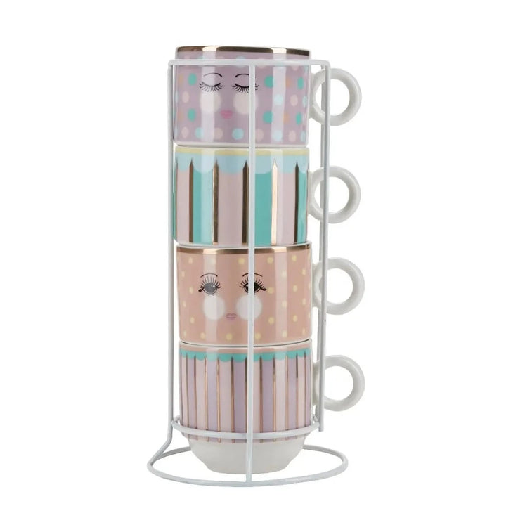 CANDY MUGS IN A RACK Love Manuela Products AS Mug Bonjour Fete - Party Supplies