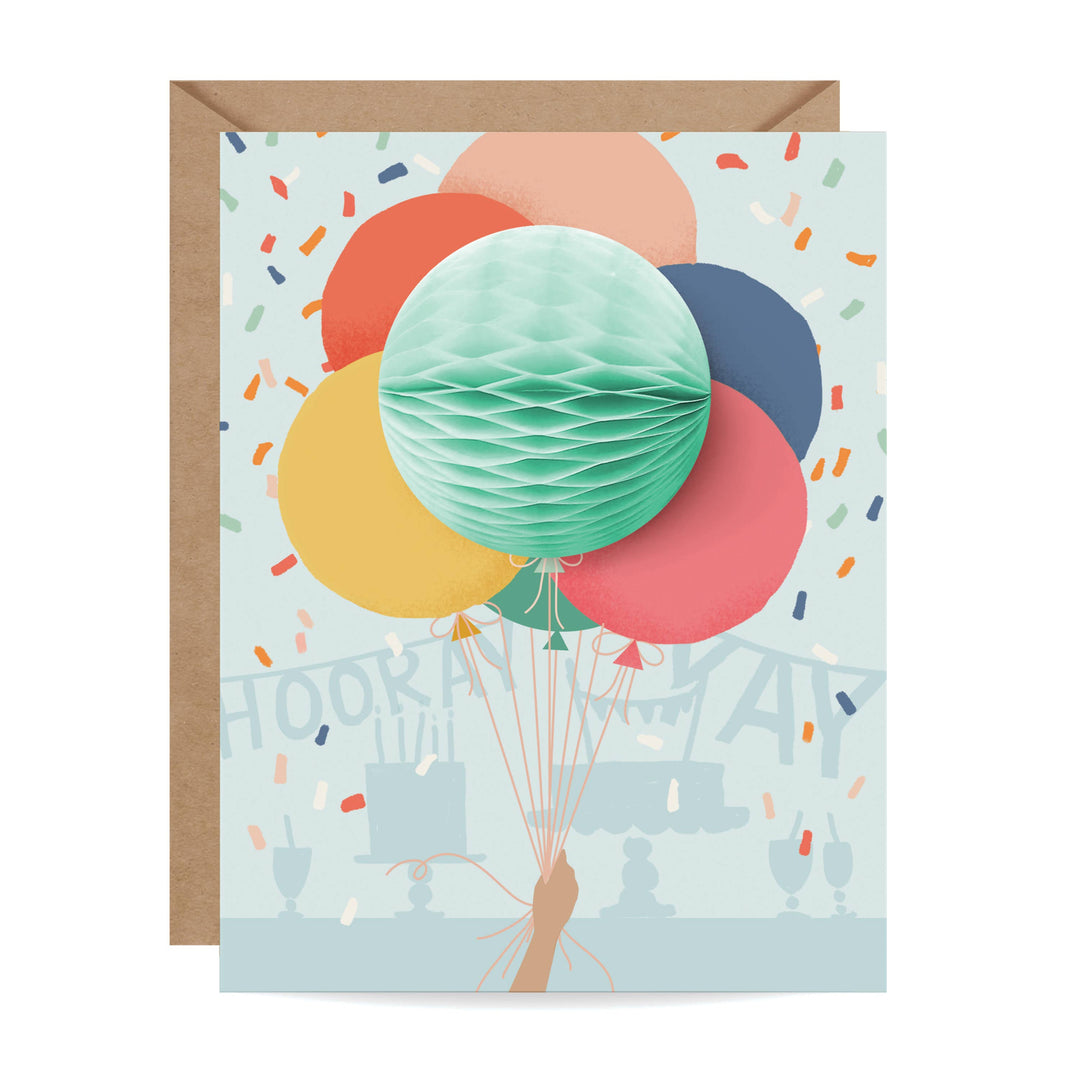 Balloon Bunch Pop-up Inklings Paperie Greeting Cards Bonjour Fete - Party Supplies