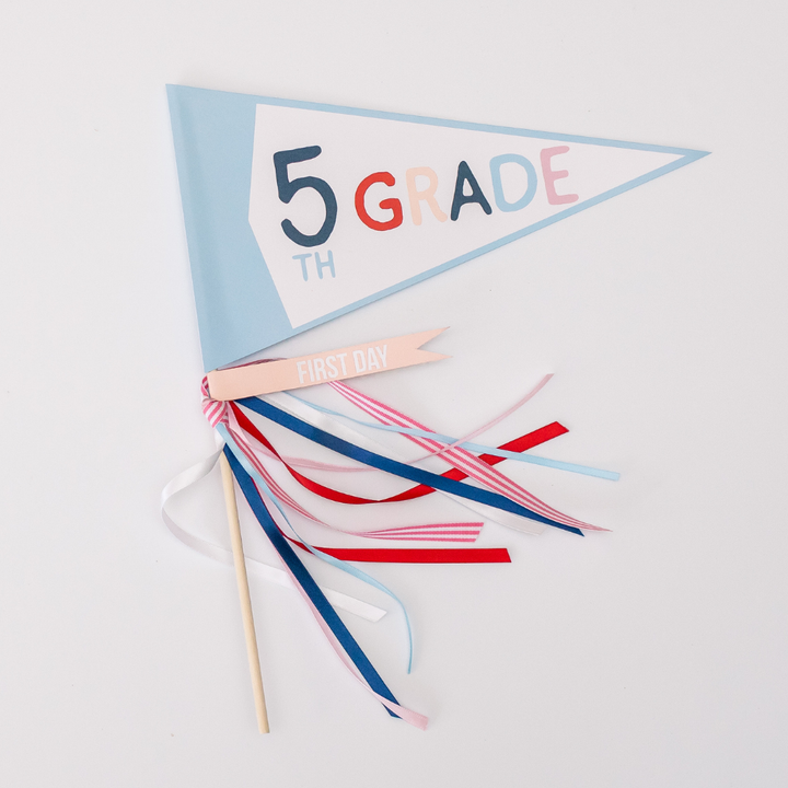 SCHOOL FLAG BF X THREAD MAMA Thread Mama Garlands & Banners 5TH GRADE Bonjour Fete - Party Supplies