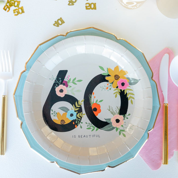 60TH BIRTHDAY PARTY PLATES Major Party Shop Plates Bonjour Fete - Party Supplies
