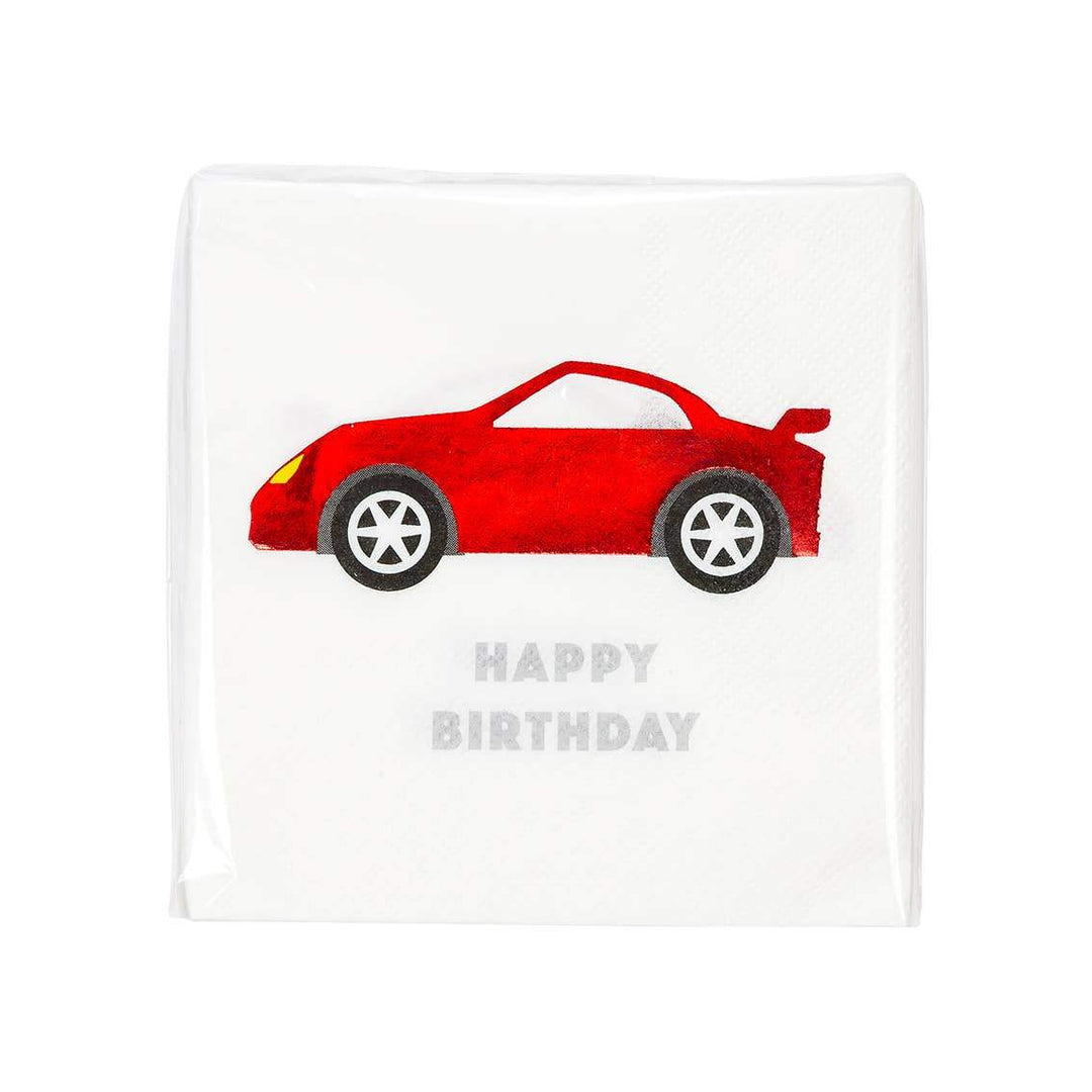 HAPPY BIRTHDAY RACE CAR NAPKINS Talking Tables Napkins Bonjour Fete - Party Supplies