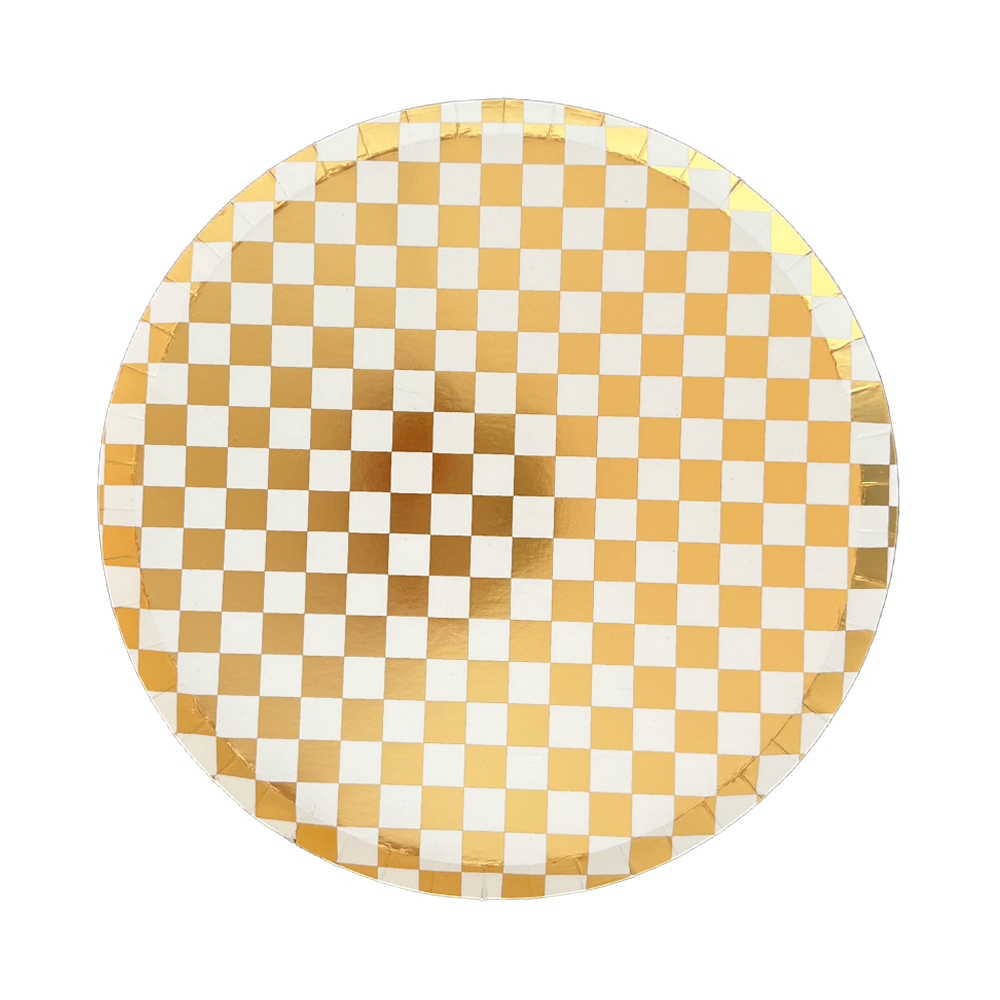 Gold Checker Plates Bonjour Fete Party Supplies New Year's Eve Party Supplies