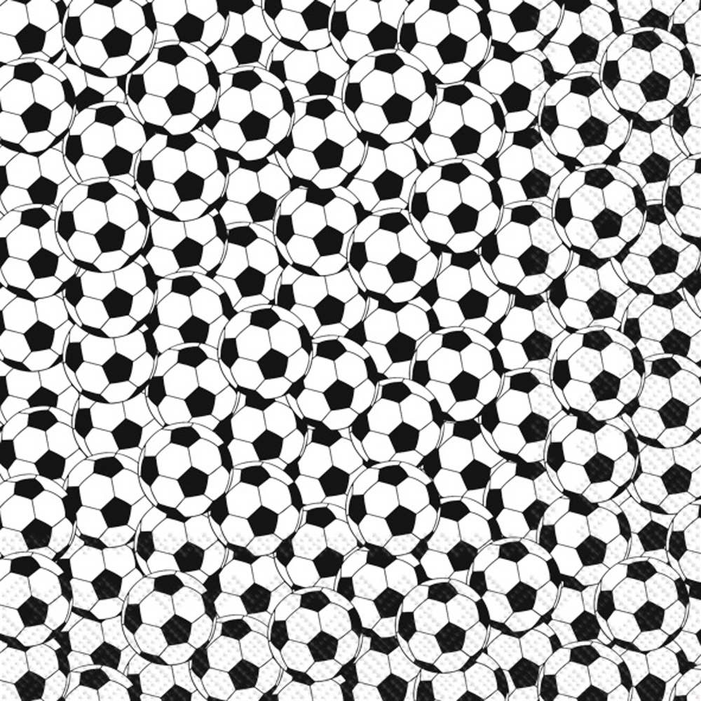 Paper Cocktail Napkin Soccer Black Boston International Bonjour Fete - Party Supplies