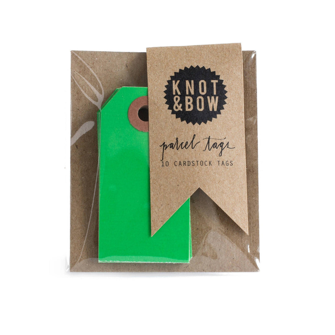Dark Green Parcel Tags Knot & Bow Bonjour Fete - Party Supplies