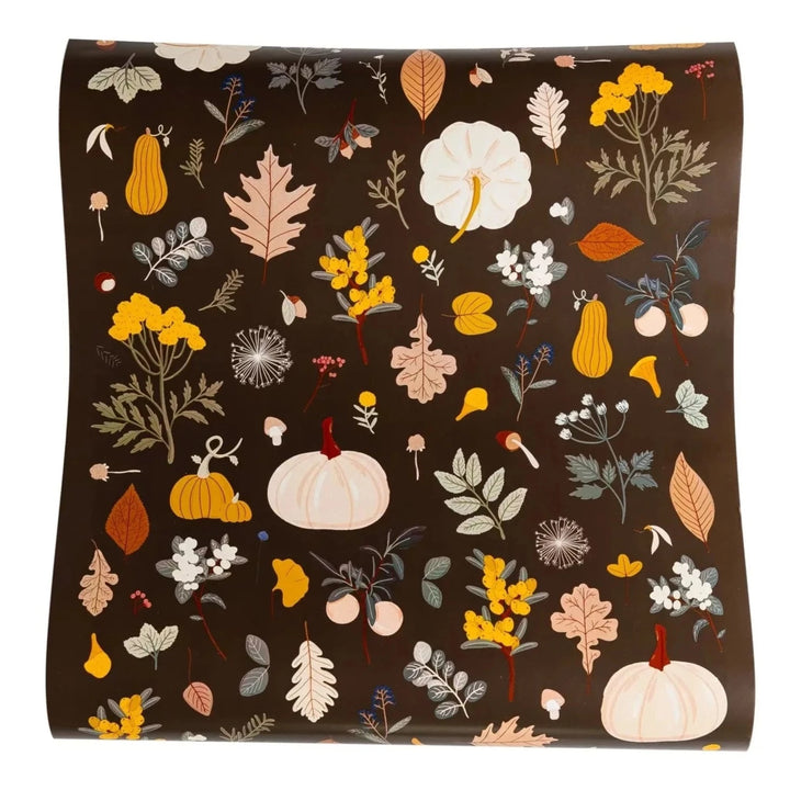 HARVEST MOODY FALL PAPER TABLE RUNNER My Mind’s Eye Thanksgiving Party Supplies Bonjour Fete - Party Supplies