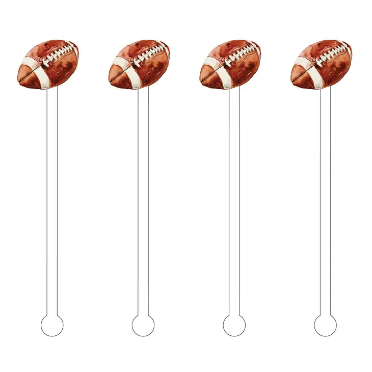 FOOTBALL ACRYLIC STIR STICKS ACRYLIC STICKS, LLC Bonjour Fete - Party Supplies