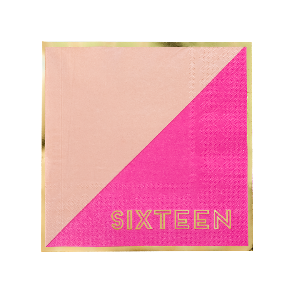 Milestone Sweet "Sixteen" Large Napkins - 16 Pk. Jollity & Co. + Daydream Society Bonjour Fete - Party Supplies