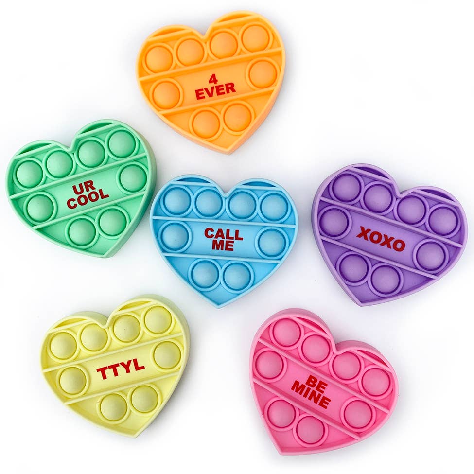 OMG!! Pop Fidgety Mini Conversation Hearts Top Trenz Inc. Bonjour Fete - Party Supplies