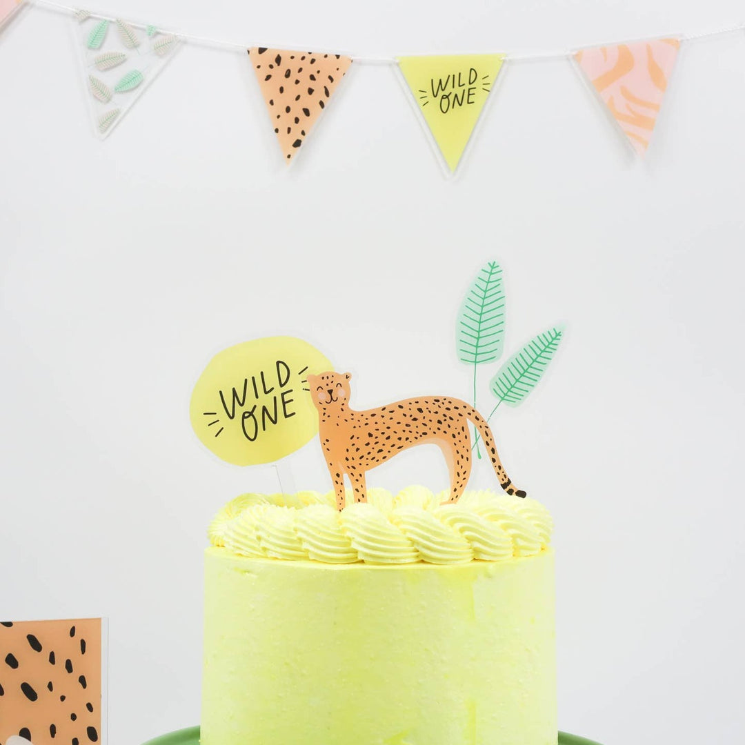Wild One Acrylic Cake Topper Set Joyeux Company 0 Faire Bonjour Fete - Party Supplies