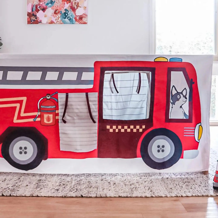 FIRE TRUCK AND STATION TABLE TENT CUBBY Petite Maison Play 0 Faire Bonjour Fete - Party Supplies