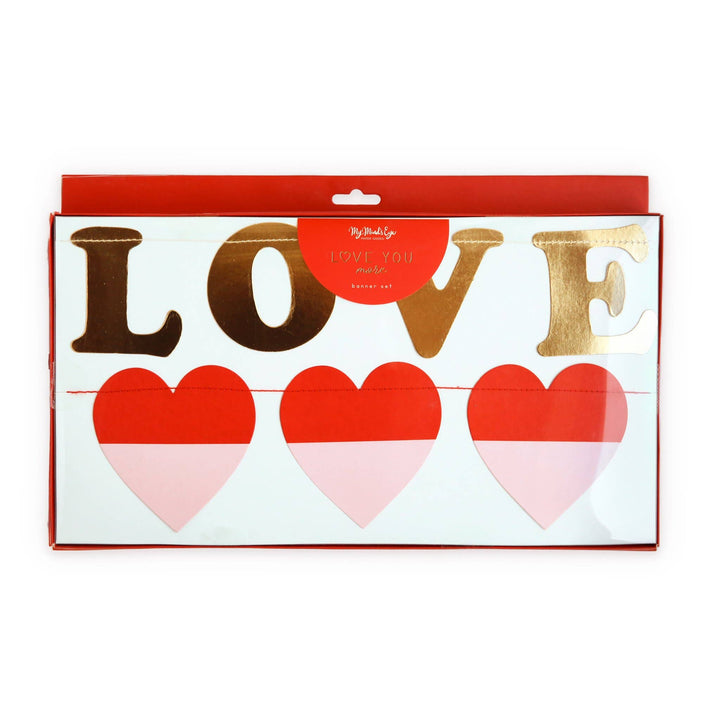 VAL802 - Love you More Banner Set My Mind’s Eye Bonjour Fete - Party Supplies