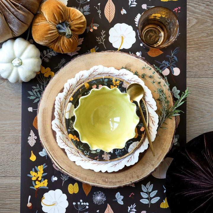 MOODY FALL PAPER TABLE RUNNER My Mind’s Eye Thanksgiving Party Supplies Bonjour Fete - Party Supplies