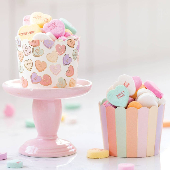 PLCC1112 - Gold Foil Conversation Hearts 5 oz Baking Cups (50 ct) My Mind’s Eye 0 Faire Bonjour Fete - Party Supplies