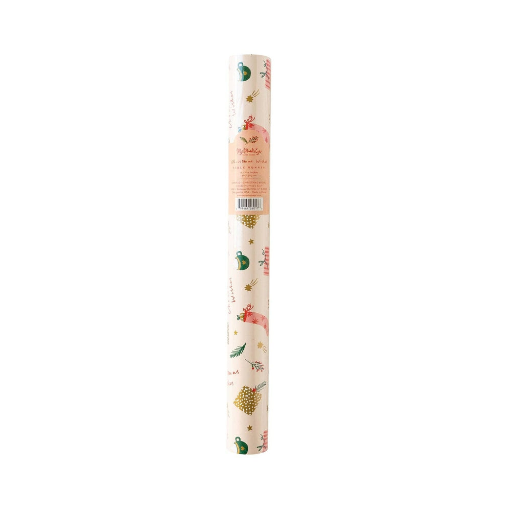 PRESALE CHRISTMAS SHIPPING MID OCTOBER - CHW920 - Christmas Wishes Table Runner My Mind’s Eye 0 Faire Bonjour Fete - Party Supplies