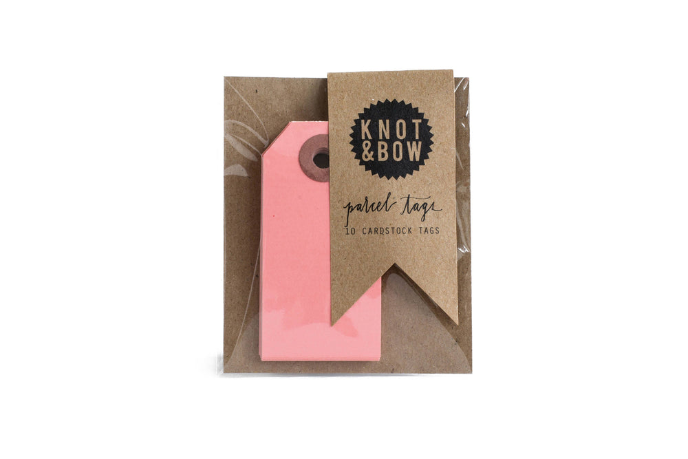PINK PARCEL TAGS Knot & Bow Gift Tags Bonjour Fete - Party Supplies
