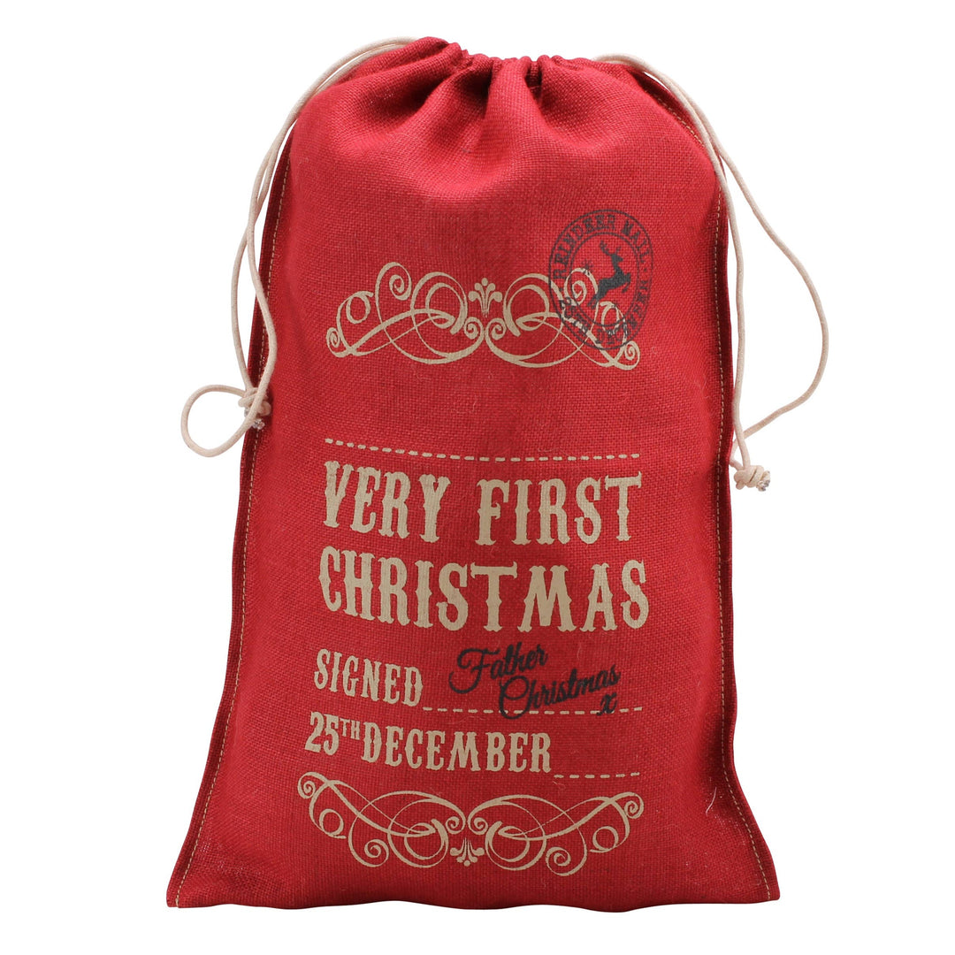 '....Very First Christmas' Red Small Personalised CGB Giftware 0 Faire Bonjour Fete - Party Supplies