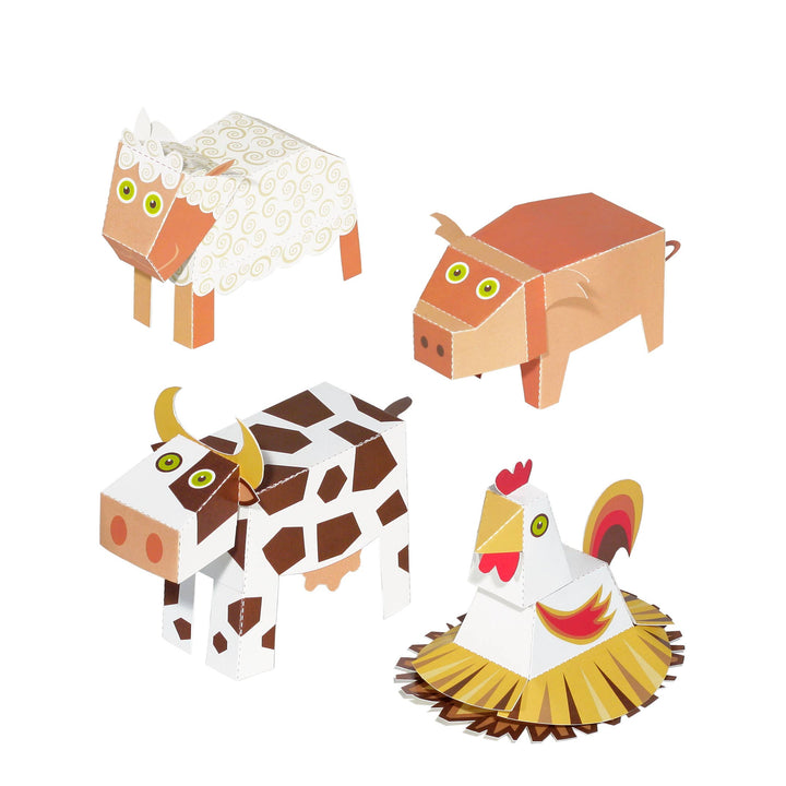 Farm Animals Paper Toys pukaca Arts & Crafts Bonjour Fete - Party Supplies