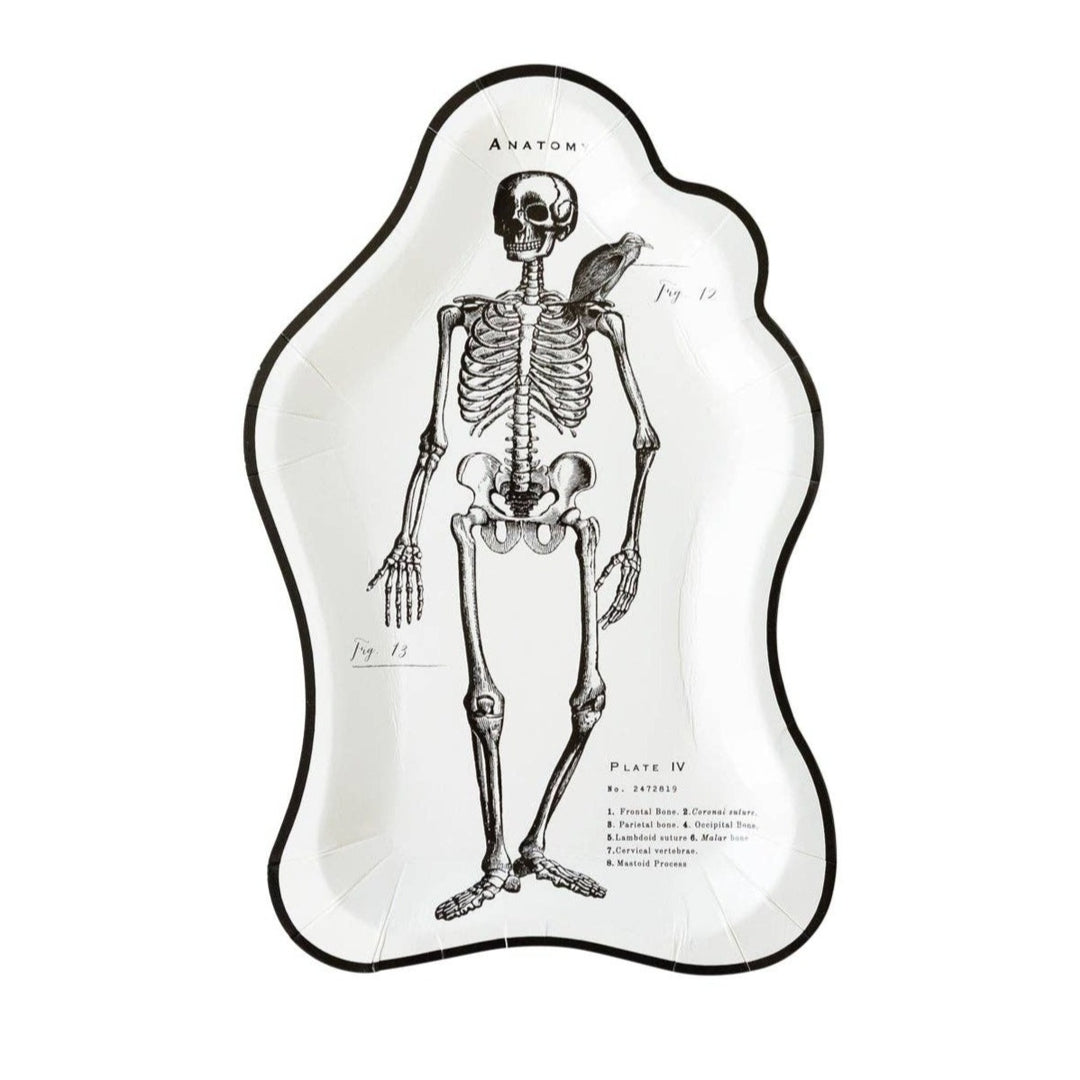 EPHEMERA HALLOWEEN SKELETON SHAPED PLATE