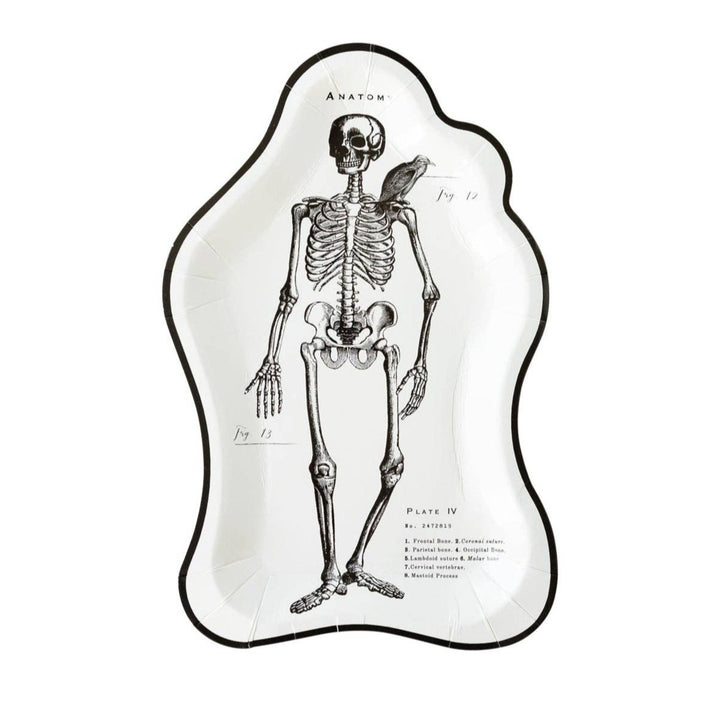 EPHEMERA HALLOWEEN SKELETON SHAPED PLATE