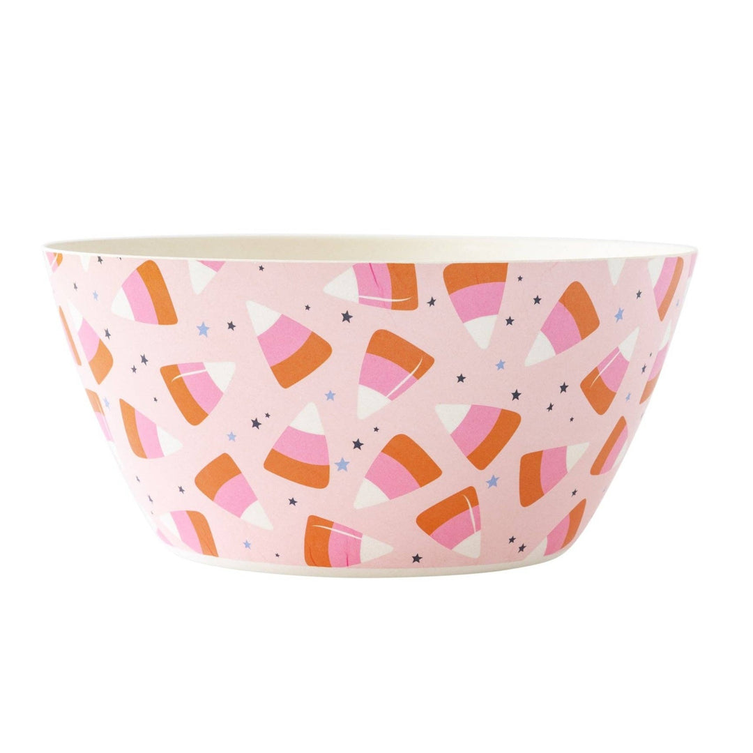 Pink Candy Corn Reusable Bamboo Bowl Bonjour Fete Party Supplies Halloween Party Supplies