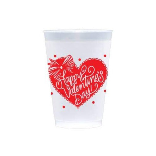 VALENTINE'S DAY | FROSTED CUPS - VALENTINE HEART (RED) Natalie Chang Valentine's Day Tableware Bonjour Fete - Party Supplies
