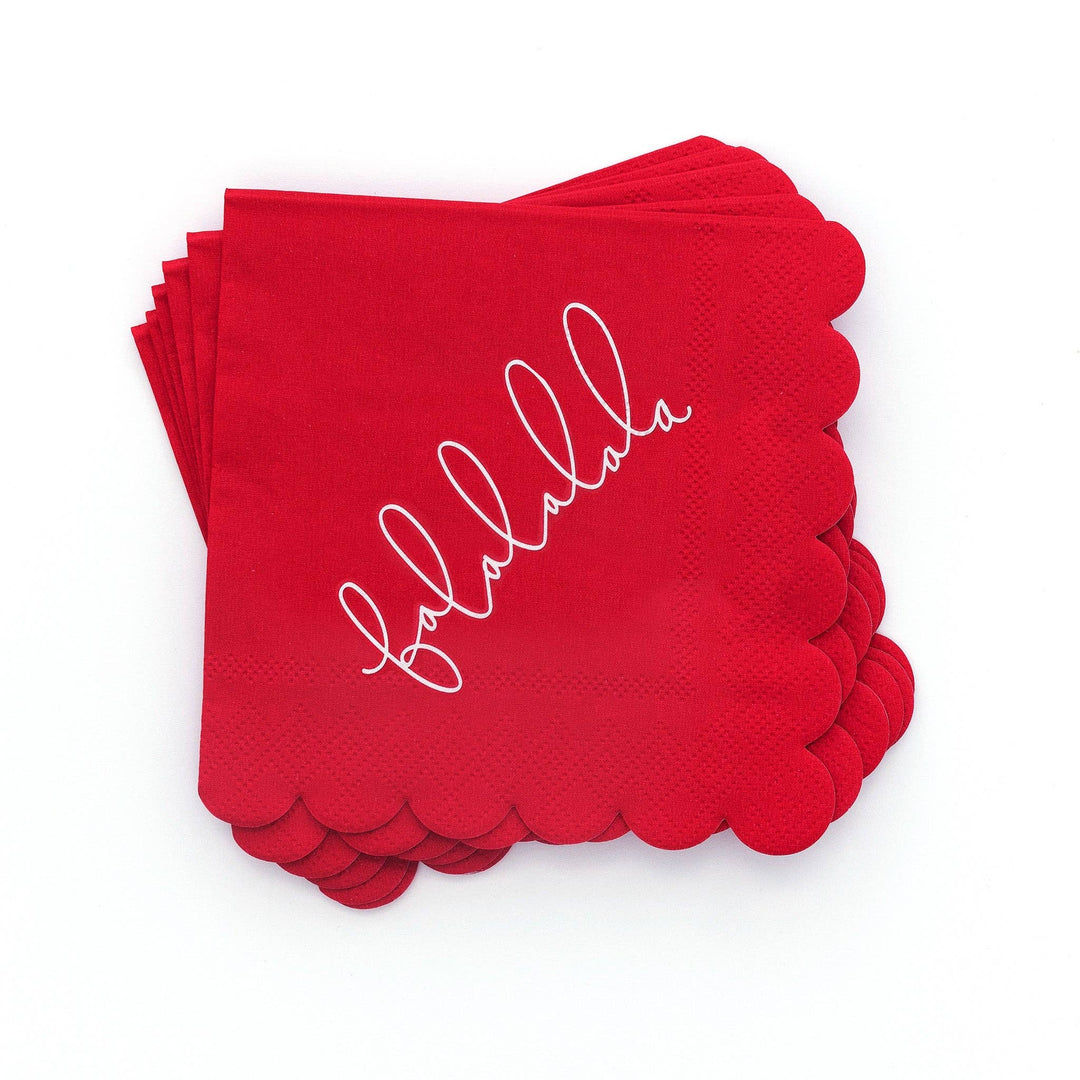 Falalalala Scalloped Cocktail Napkins Bonjour Fete Party Supplies Christmas Holiday Party Supplies