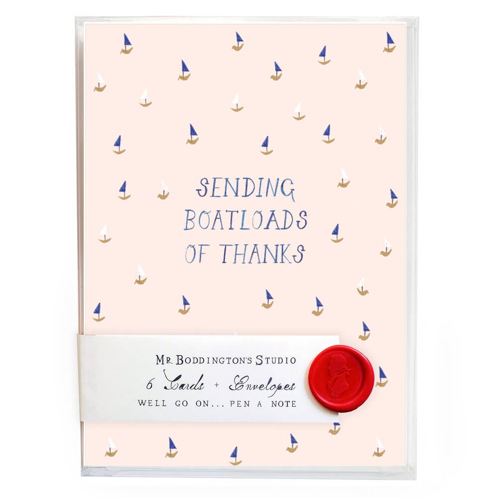 Boatloads - Box of 6 Greeting Cards Mr. Boddington's Studio Bonjour Fete - Party Supplies