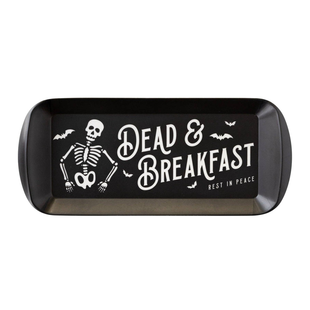 Dead & Breakfast Mini Reusable Bamboo Tray Bonjour Fete Party Supplies Halloween Party Supplies