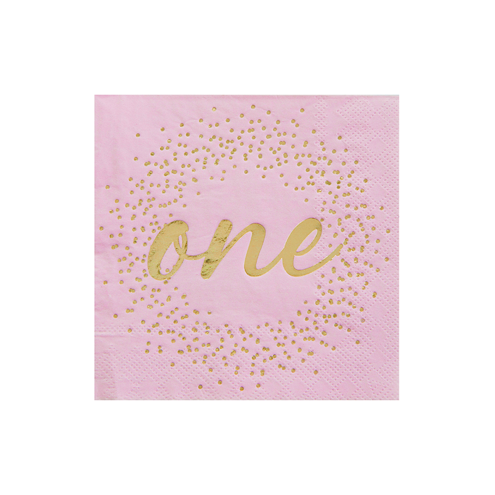 FIRST 1ST BIRTHDAY PARTY PINK NAPKINS - 'ONE' Jollity & Co. + Daydream Society Napkins Bonjour Fete - Party Supplies